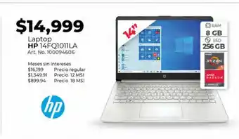 Office Depot Laptop hp 14fq1011la / amd ryzen 5 / 14 pulg. oferta