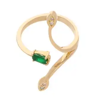 Nacional Monte de Piedad Anillo estilizado con esmeralda y diamantes en oro amarillo 18 kilates. oferta