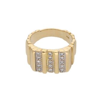 Nacional Monte de Piedad Anillo estilizado con diamantes en oro dos tonos 18 kilates. oferta