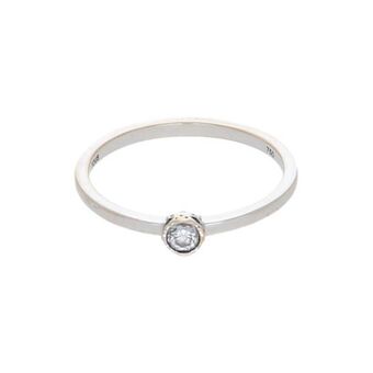 Nacional Monte de Piedad Anillo solitario con diamante en oro blanco 18 kilates. oferta