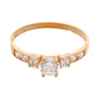 Nacional Monte de Piedad Anillo diseño especial con sintéticos en oro amarillo 18 kilates. oferta