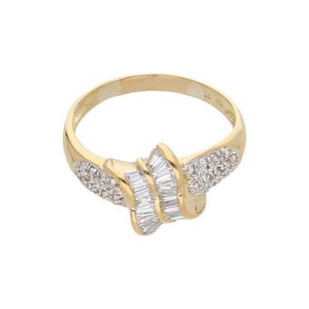 Nacional Monte de Piedad Anillo estilizado con diamantes en oro amarillo 18 kilates. oferta