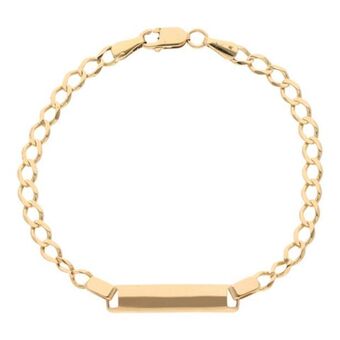 Nacional Monte de Piedad Esclava eslabón barbado en oro amarillo 14 kilates. oferta
