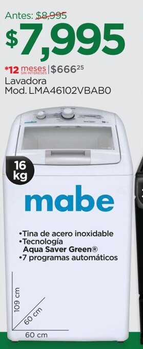 Chedraui Lavadora mabe oferta