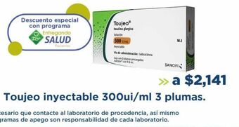 Farmacia San Pablo Toujeo inyectable 300ui/ml 3 plumas oferta
