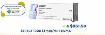 Farmacia San Pablo Soliqua 100u 33mcg/ml 1 pluma oferta