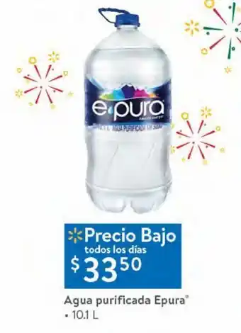 Walmart Agua purificada epura 10.1l oferta