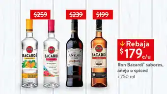 Walmart Ron añejo bacardí sabores 750ml oferta