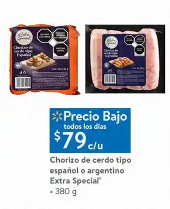 Walmart Chorizo de cerdo español o argentino extra especial 380g oferta