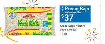 Walmart Arroz super extra verde valle 1kg oferta