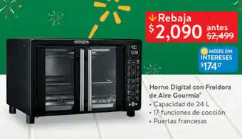 Walmart Horno digital con freidora de aire gourmia 24l oferta