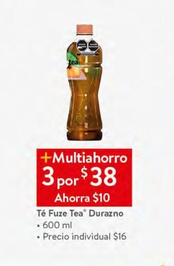 Walmart Té fuze tea durazno 600ml oferta