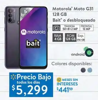 Walmart Motorola moto g31 128 gb oferta