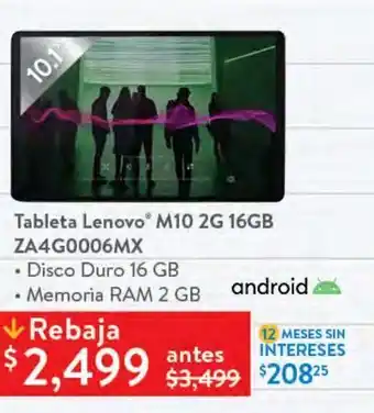 Walmart Tablet lenovo m10 2gb 16gb oferta