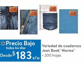 Walmart Cuadernos jean book norma 200hojas oferta