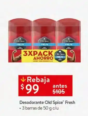 Walmart Desodorante old spice fresh 3 barras de 50g oferta