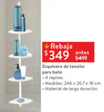 Walmart Esquinero de tensión para baño oferta