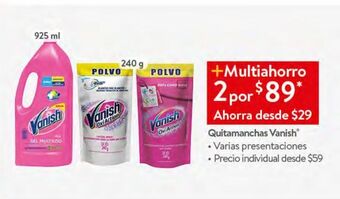 Walmart Quitamanchas vanish oferta