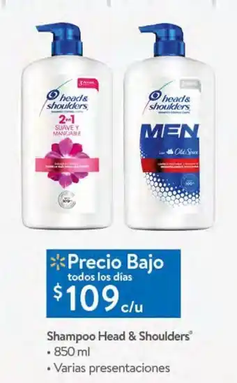 Walmart Shampoo head & shoulders 850ml oferta