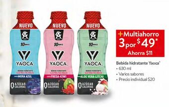 Walmart Bebida hidratante yaoca 630ml oferta
