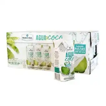Agua de coco member's mark 18 pzas de 330 ml c/u