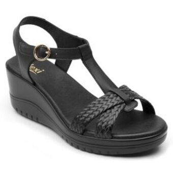 El Bodegón Sandalia con plataforma para dama flexi negro 113307 oferta