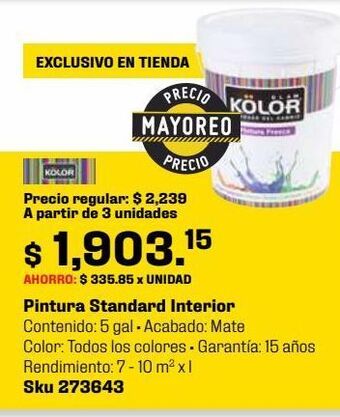 Sodimac Homecenter Pintura standard interior oferta