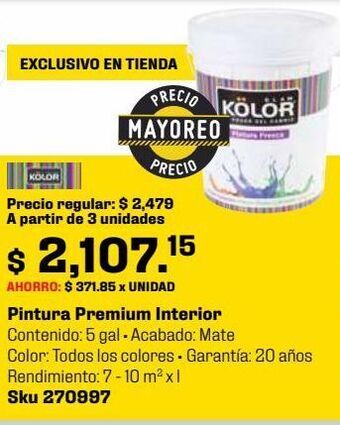 Sodimac Homecenter Pintura premium interior oferta