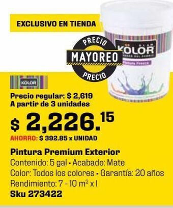 Sodimac Homecenter Pintura premium exterior oferta