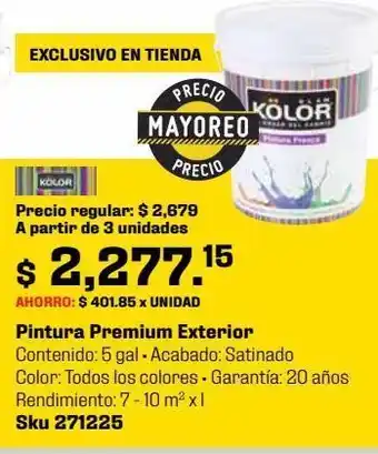 Sodimac Homecenter Pintura premium exterior oferta