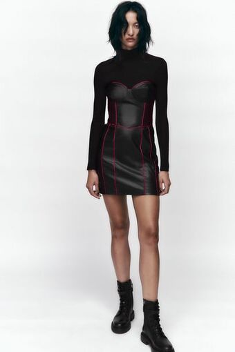 ZARA Vestido efecto piel oferta
