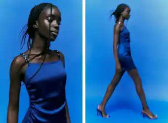 ZARA Vestido satinado cadenas oferta