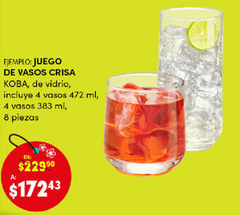 DelSol Juego de vasos crisa oferta