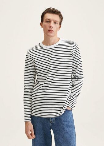 Mango Camiseta manga larga rayas oferta