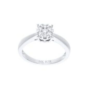 Joyerías Bizzarro Solitario de oro blanco 14k con 28pts de diamante oferta