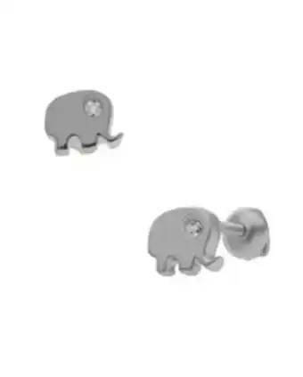 Broquel elefante oro blanco 14k con 1pto de brillante