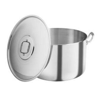 El Bodegón Olla alta recta acorazada de 4.0 mm vasconia pro de aluminio plateado pulido con certificación nsf oferta