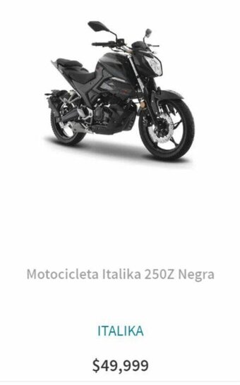 Elektra Motocicleta Italika 250Z Negra oferta