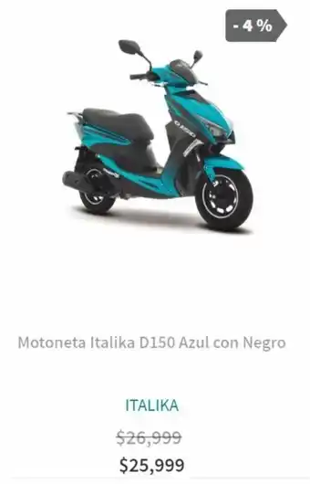 Elektra Motoneta Iltalika D150 Azul con Negro oferta