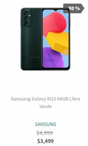 Samsung Galaxy M13 64GB Libre Verde