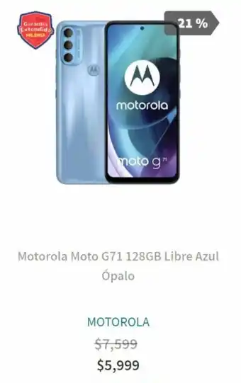 Elektra Motorola Moto G71 128GB Libre Azul Ópalo oferta