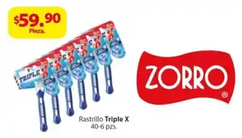 Zorro Rastrillo Triple X 40-6 pzs oferta