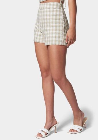 Bebe Gingham side zipper short oferta