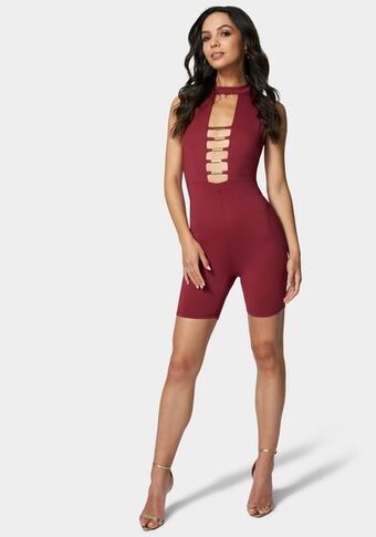 Bebe Caged biker short romper oferta