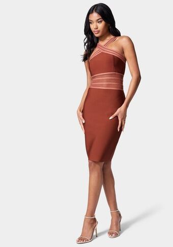 Bebe Bandage cross front dress oferta