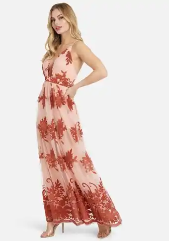Bebe Plunge neck embroidered maxi oferta