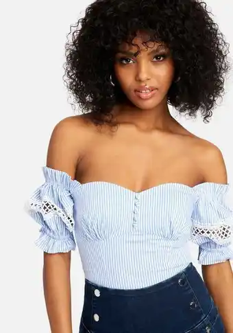 Bebe Off shoulder sweetheart top oferta