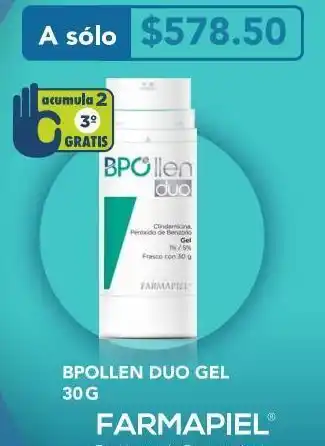 Farmacia San Pablo Bpollen duo chamber 30 g gel tubo clindamicina 1 % peróxido de benzoilo 5 % oferta