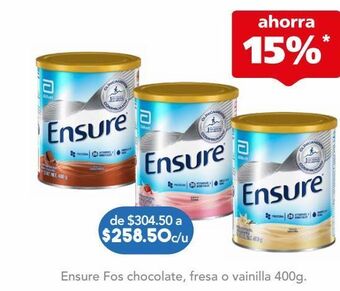 Farmacia San Pablo Ensure alimentación especializada en polvo para cualquier momento del día, fresa 400 g oferta