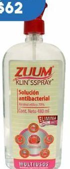 Farmacia San Pablo Zuum klin sspray solución antibacterial 0.480 ml oferta